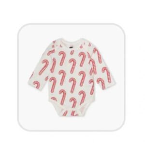 Candy Cane Print Kids Bodysuit